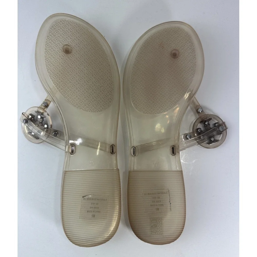 Tory Burch Mini Miller Jelly Thong Sandals Clear Flip Flops Womens Size 10M 10 - Picture 8 of 14